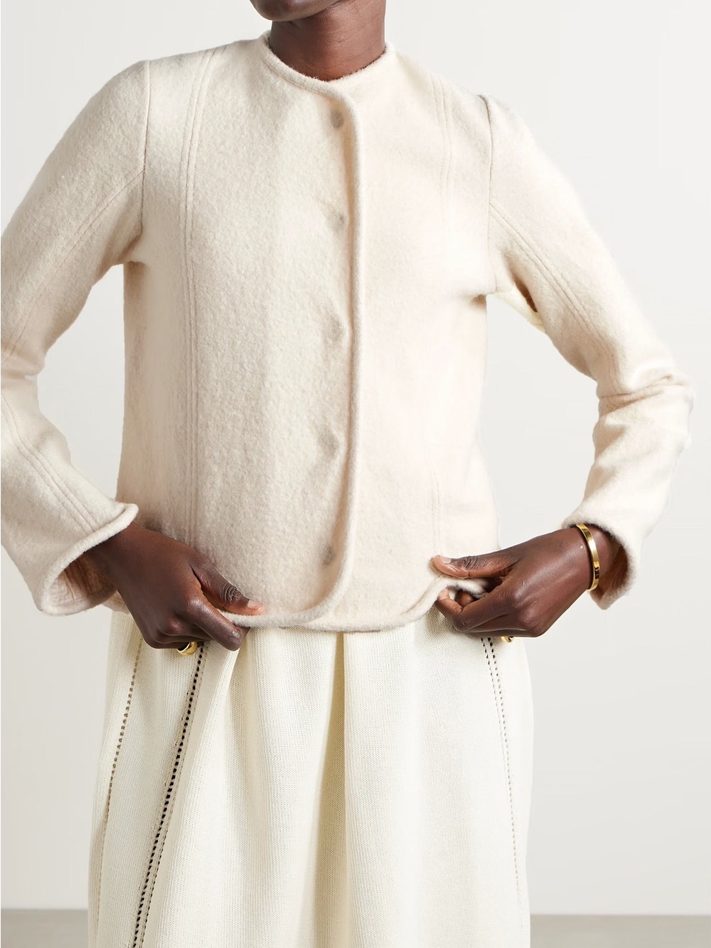 NWT Jil Sander Scalloped Slim Wool Jacket